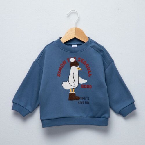 POLERA AZUL PATO BB Polera color azul estampado diseño pato para bebé